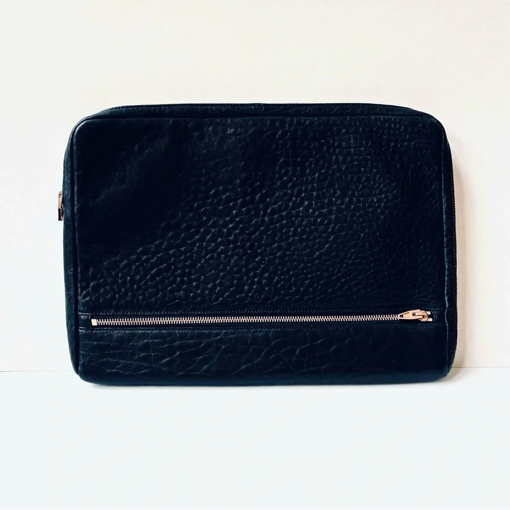 Alexander Wang Elegant Black Leather Men's/Unisex Laptop Bag Excellent Condition